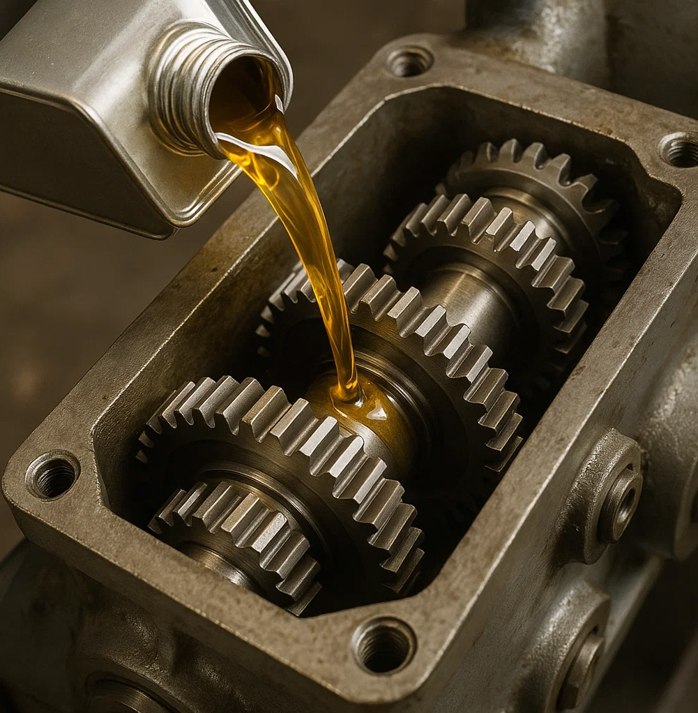 Öl von Hoth Brennstoffhandel wird in eine Getriebe gefüllt Öl von Hoth Brennstoffhandel wird in eine Getriebe gefüllt