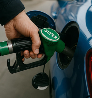 Jemand tankt bei Hoth Brennstoffhandel sein Auto Jemand tankt bei Hoth Brennstoffhandel sein Auto